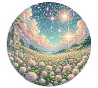 Gypsophila 1000 Pieces Jigsaw Puzzle 12 Years And Up Flower Round Jigsaw Puzzles Difficult Challenge for Adults Family Game Stress Reliever Expert Skill Level 1000pcs (67.5x67.5cm)