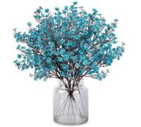Gypsophila Artificial Flowers, 12Pcs Baby Breath Fake Flower, Peacock Blue | Real Touch Silk Flowers for DIY Wedding Bouquet Party Table Centerpieces Flower Arrangements Home Decorations
