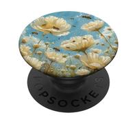 Gypsophila Flower Blooming With Bees Around Graphic PopSockets Swappable PopGrip