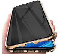 Gypsophilaa Anti Peeping Case for Samsung Galaxy A56, 360 Degree Protection Case, Privacy Tempered Glass Anti-Spy Cover, Strong Magnetic Adsorption Metal Frame Mobile Phone Case, Gold