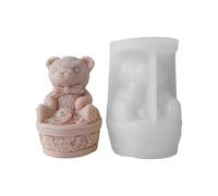 Gypsum Silicone Mold Flower Bear Figurine Resin Mold for Bear Base Epoxy Ornament Soap Flower Ornament Gypsum