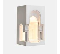 Gypsum Wall Art Bedroom LED Lamp, Temple's Sconces Plaster with Motion Sensor Wall Light Recessed Inner Corner Wall Scope Hollow Design Wall Mounted Lights for Bedside Corridor Aisle Hardw