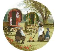 Gypsy Caravans Evenweave Counted Cross Stitch Kit - John Clayton - Heritage Crafts