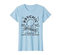 Gypsy Fortune Teller Psychic Readings Tarot Crystal Ball T-Shirt, Women, Baby Blue, X-Small