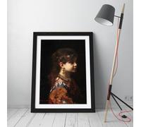 Gypsy girl, by Alexei Harlamov Stunning Framed Wall Art Print Picture - A2 - Black Frame