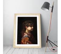 Gypsy girl, by Alexei Harlamov Stunning Framed Wall Art Print Picture - A3 - Light Oak Frame