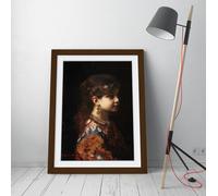 Gypsy girl, by Alexei Harlamov Stunning Framed Wall Art Print Picture - A4 - Walnut Frame