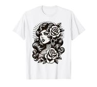 Gypsy Lady Vintage Tattoo Style T-Shirt