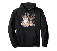 Gypsy Santa Reindeer Groovy Hippie Christmas Pullover Hoodie