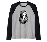Gypsy Tattoo Cool Lady Classic American Tattoos Vintage Raglan Baseball Tee
