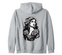 Gypsy Tattoo Cool Lady Classic American Tattoos Vintage Zip Hoodie