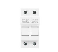 GYPV-32 2P Parallel DC Fuse Holder 10 * 38mm High Voltage Solar PV 1000VDC Fuse Link 2A 6A 10A 15A 20A 25A 30A 1Pcs(6A Fuse with Holder)