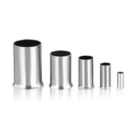 GYQYJPFZM 100PCS EN Tube Copper Silver-Plated Ferrules Non-Insulated Wire Connector Electrical Cable Crimp Terminal 0.5mm2-16mm2 22-10 AWG(16.0 mm2)