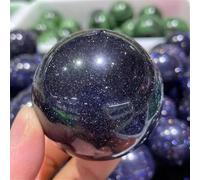 GYQYJPFZM 1pc 7-8cm Blue Golden Sandstone Crystal Ball Polished Sphere for Home Decor Gift for Friends & Family