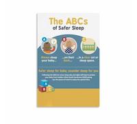 GYQYJPFZM ABCs of Safe Sleep for Poster, Parents Guide, Educational Wall-Art for Nursery Room Decor(Framed,08x12inch(20x30cm))