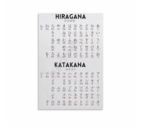 GYQYJPFZM Complete Japanese Hiragana & Katakana Poster, Study Guide & Wall Art for Student, Teacher & Home School Room (Unframed,16x24inch(40x60cm))