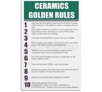 GYQYJPFZM Essential Pottery Rules Poster Ceramics Golden Rules Knowledge Canvas Wall-Art for Workshop Decor(Unframed,12x18inch(30x45cm))
