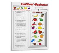 GYQYJPFZM Fruit Riddle Educational Poster Descriptive Matching Game For Early English Learning Preschool Classroom Wall-Art(Framed,08x12inch(20x30cm))