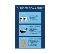 GYQYJPFZM Glasgow Coma Scale (GCS) Poster, Reference Chart for Neurological Assessment, Educational Tool for Nurses & Students(Framed,16x24inch(40x60cm))