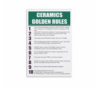 GYQYJPFZM Golden Rules of Ceramics Poster Pottery Knowledge and Technique Guide Educational Art for Studio Workshop Classroom(Framed,16x24inch(40x60cm))