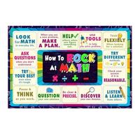 GYQYJPFZM How To Rock At Math Poster - Inspirational Math Classroom Decor, Growth Mindset Wall-Art for Teachers Students(Framed,08x12inch(20x30cm))
