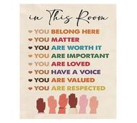GYQYJPFZM Inclusive Classroom Wall-Art - Motivational Diversity Poster for School, Equality & Kindness Decor for Therapist Office(Unframed,12x18inch(30x45cm))