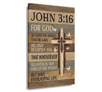 GYQYJPFZM John 3:16 Canvas Print - For God So Loved The World Bible Verse | Simple & Powerful Wall Decor for Room(Unframed,08x12inch(20x30cm))