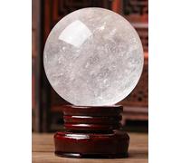 GYQYJPFZM Natural crystal rough White Crystal Ball Ornaments White high-end Home Stone Polished Housewarming Feng Shui Ball Desktop Town House Ornaments,White,130mm