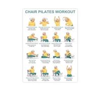 GYQYJPFZM Seated Pilates Workout Full Body Exercise Chart Core Flexibility Routine Canvas Poster Fitness Wall-Art for Home(Unframed,16x24inch(40x60cm))