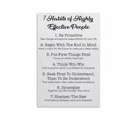 GYQYJPFZM Self Improvement Guide 7 Key Habits for Success Motivational Canvas Poster Print Wall-Art Decor for Home and Work(Unframed,16x24inch(40x60cm))