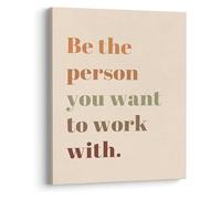 GYQYJPFZM Teamwork & Motivation Poster: Be The Person You Want to Work With, Wall Art for Office and Home Office(Framed,12x18inch(30x45cm))