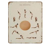 GYQYJPFZM Yoga Sun Salutation Chart Metal Tin Sign Surya Namaskar Sequence Poster Vintage Wall Decor for Living Room Practice Space 8 X 12 in