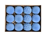 Gyrategirl 12Pcs Velvet Christmas Ornaments Balls 8 cm Flocked Christmas Balls Christmas Decorative Hanging Ornaments for Christmas Tree Decorations Set Home Holiday Wedding Party Decor