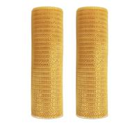 Gyrategirl 2 Rolls Deco Mesh Ribbon Rolls for Wreath Making - 26cm x 30Ft Poly Metallic Foil Mesh Ribbons DIY Crafts for Wedding Easter Halloween Thanksgiving Christmas Wreath Decorations