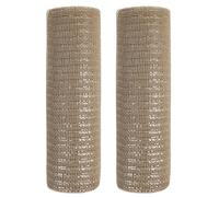 Gyrategirl 2 Rolls Deco Mesh Ribbon Rolls for Wreath Making Colorful Poly Metallic Foil Mesh Ribbons DIY Crafts for Wedding Easter Halloween Thanksgiving Christmas Wreath Decorations, 26cm x 30Ft