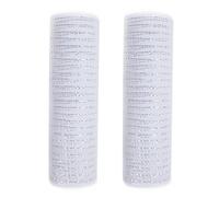 Gyrategirl 2 Rolls Deco Mesh Ribbon Rolls for Wreath Making Colorful Poly Metallic Foil Mesh Ribbons DIY Crafts for Wedding Easter Halloween Thanksgiving Christmas Wreath Decorations, 26cm x 30Ft