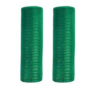 Gyrategirl 2 Rolls Deco Mesh Ribbon Rolls for Wreath Making Colorful Poly Metallic Foil Mesh Ribbons DIY Crafts for Wedding Easter Halloween Thanksgiving Christmas Wreath Decorations, 26cm x 30Ft