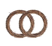 Gyrategirl 40cm Large Grapevine Wreath Rattan Wreath Decorative Plain Grape Vine Wreath DIY Garland for Wreath Making Supplies Wall Hanging Door Wreath for Front Door Spring Summer Wall Decor, 2PCS