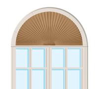 Gyrategirl Arch Window Shade Easy to Cut and Install Self Adhesive Pleated Shades Light Filtering Fabric Blinds Half Circle Room Darkening Shades Arched Window Cover for Living Room Bathroom Kitchen