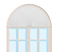 Gyrategirl Arch Window Shade Easy to Cut and Install Self Adhesive Pleated Shades Light Filtering Fabric Blinds Half Circle Room Darkening Shades Arched Window Cover for Living Room Bathroom Kitchen