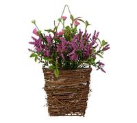 Gyrategirl Front Door Hanger Basket Wreath Beautiful Artificial Spring and Summer Wreath Welcome Sign Farmhouse Wildflowers Floral Basket Home Porch Farmhouse Decor Decoration for Outdoor Indoor Wall