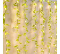 Gyrategirl Leaf Solar String Lights Outdoor,Artificial Leaf Garland Lights Solar Powered,8 Modes Artificial Waterproof Lights for Party Birthday Garden Wall Wedding Christmas Indoor Outdoor Decor