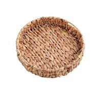 Gyrategirl Round Grass Woven Tray,Hand-Weaving Natural Water Hyacinth Serving Trays Storage Baskets Home Decor Organizer Tray for Breakfast, Candy, Snack, Fruit,Arts and Crafts Shallow Decor Trays