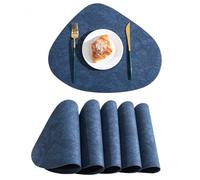 Gyrategirl Table Mats Washable Silicone Placemats Set of 6 Heat Resistant Dining Table Place Mats Non-Slip Waterproof Placemat 42 x 34 cm for Kitchen Dinning Restaurant