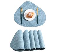 Gyrategirl Table Mats Washable Silicone Placemats Set of 6 Heat Resistant Dining Table Place Mats Non-Slip Waterproof Placemat 42 x 34 cm for Kitchen Dinning Restaurant