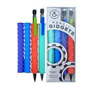 Gyre & Gimble Pencil Gidgets-Textured Silicone Pencil Sleeve for Serene and Quiet Fidgeting-Transform Your Mechanical Pencil into a Whimsical Tool of Focus and Tranquility - 4 Sleeves & 2 Pencils