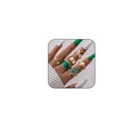 GYRMMUE Christmas Rings Set for Women Girls, Cartoon Green Christmas Tree/Elk/Heart Shape Rings Cute Knuckle Finger Rings Stacking Ring Jewelry Gift, Enamel, copper