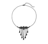 GYRMMUE Gothic Bat Necklace,Vintage Black Red Crystal Pendant Necklaces Punk Style Dark Blood Drip Choker Goth Red Gem Glass Necklace Mystery Victorian Jewelry for Women, L, Acrylic Crystal, No