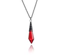 GYRMMUE Gothic Velvet Necklace,Red Purple Crystal Glass Pendant Necklaces Vintage Mystery Vampire Choker Goth Punk Style Gems Mystic Witch Costumes Jewelry for Women, L, Acrylic Glass, No Gemstone