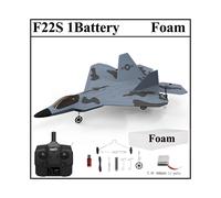 (Gyro 1B Foam) 2024 New F22S 2.4G 4CH 3D6G RC Airplane Raptor F22 Warplane WLtoys A180 Upgrade Version LED Light With